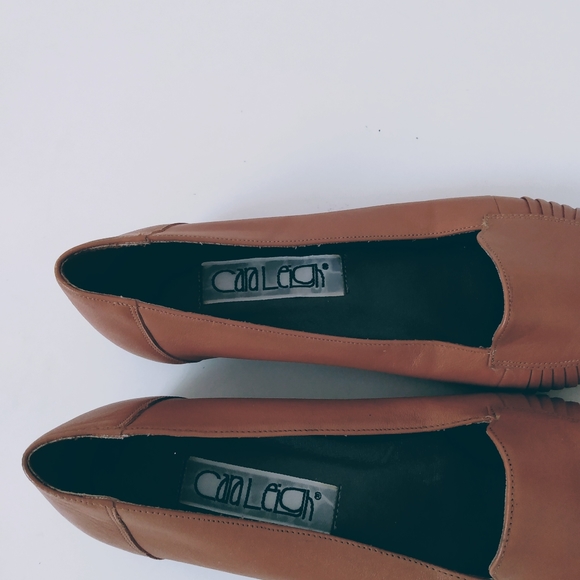 Cara Leigh Tan Leather Slip On Flat Shoes sz 9 - Picture 6 of 8